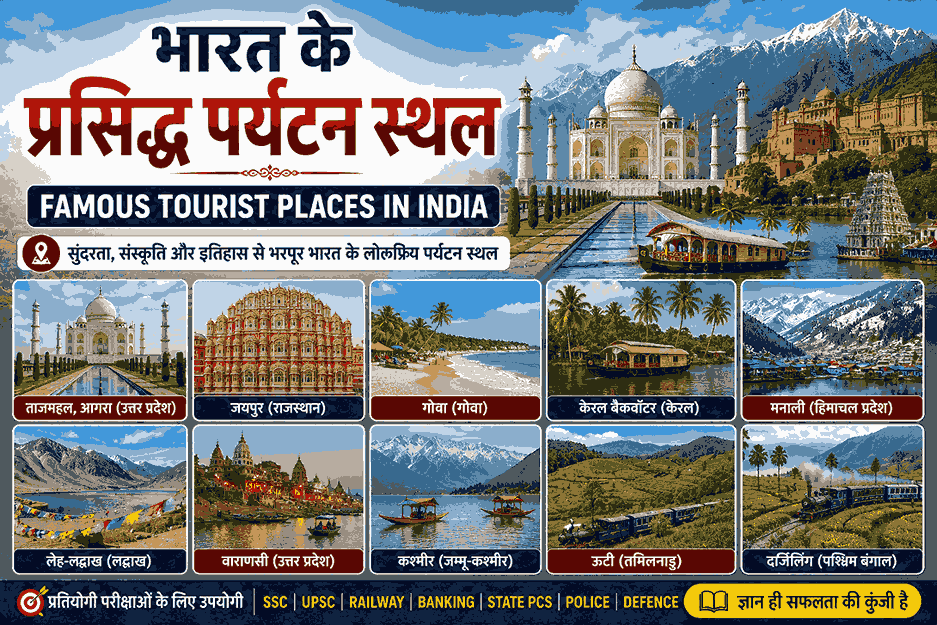 भारत के प्रसिद्ध पर्यटन स्थल – Famous Tourist Places in India in Hindi