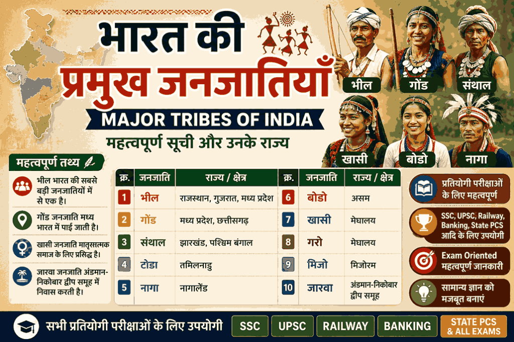 भारत की प्रमुख जनजातियाँ – Major Tribes of India in Hindi