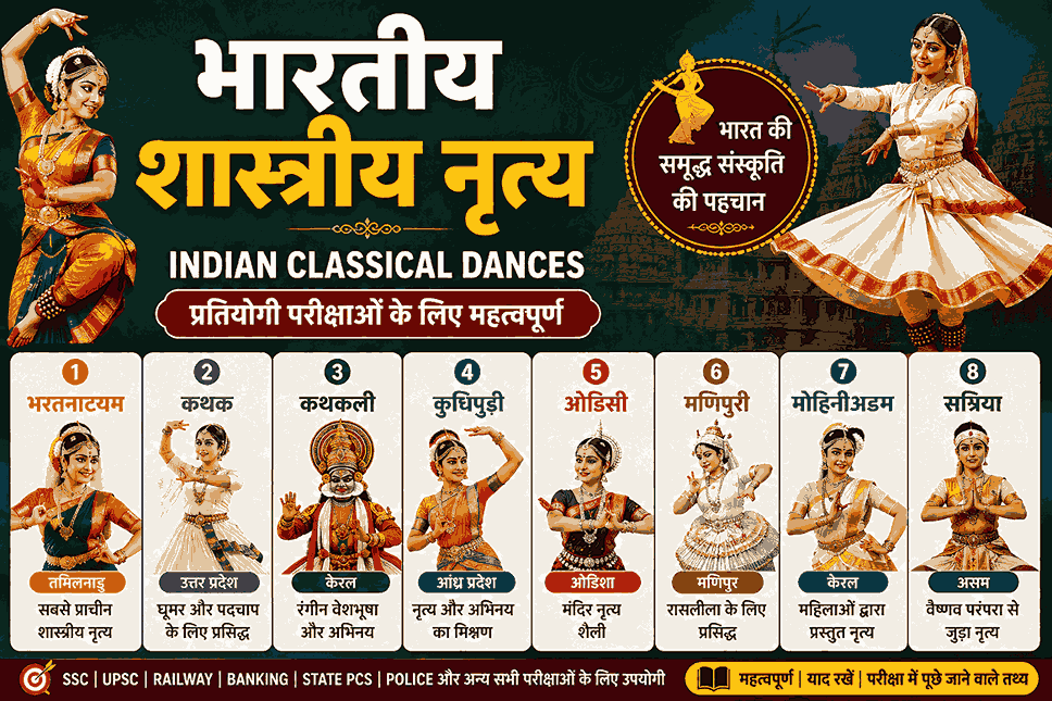 भारतीय शास्त्रीय नृत्य – Indian Classical Dances in Hindi