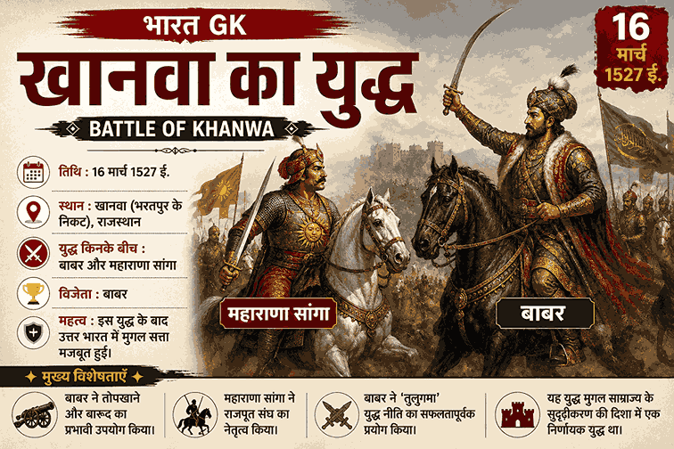 खानवा का युद्ध (1527 ई.) – बाबर और महाराणा सांगा के बीच हुआ ऐतिहासिक युद्ध | भारत GK